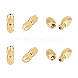6Pcs 304 Stainless Steel Screw Clasps, Oval, Golden, 12x5mm, Hole: 0.7mm(STAS-UN0050-12)
