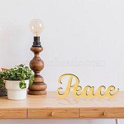 Wood & Acrylic Display Decorations, for Home Desktop Decorations, Word Peace, 109x280x12.5mm(DJEW-WH0059-005)