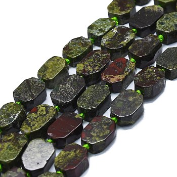 Natural Dragon Blood Beads Strands, Rectangle, 13~15x10~12x4~6mm, Hole: 1mm, about 25pcs/strand, 16.34 inch(41.5cm)