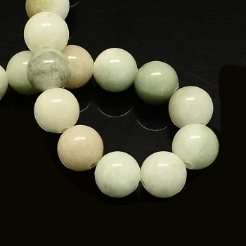 Natural Dyed Yellow Jade Gemstone Bead Strands, Round, Honeydew, 8mm, Hole: 1mm, about 50pcs/strand, 15.7 inch