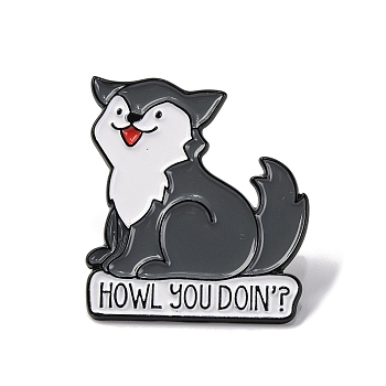 Creative Cartoon Cute Corgi Dog Howl You Doin Zinc Alloy Brooches,Enamel Pins for Clothes Backpack, Dog, 30x27.5mm