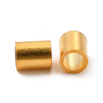 304 Stainless Steel Beads, Column, Real 24K Gold Plated, 5x4mm, Hole: 3mm