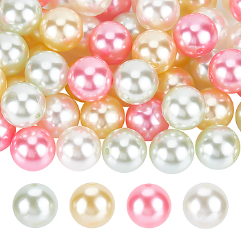 Elite ABS Plastic Imitation Pearl Beads, Round, Hot Pink, 20mm, Hole: 2mm, 60pcs/set, 1 set/box