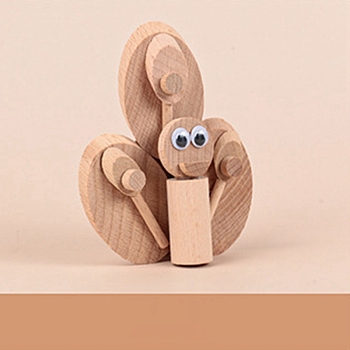 DIY Woodwork 3D Peacock Animal Wood Chip Tree Branch Material Pack, for Kindergarten Handmade Educational Toys, BurlyWood, 4.05x2cm