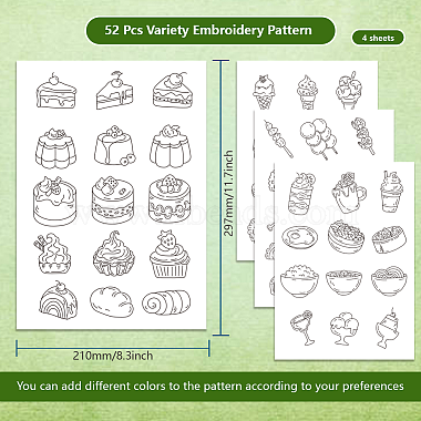 4 Sheets 11.6x8.2 Inch Stick and Stitch Embroidery Patterns(DIY-WH0455-138)-2