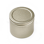 Round Aluminium Tin Cans, Aluminium Jar, Storage Containers for Cosmetic, Candles, Candies, with Screw Top Lid, Textured, Light Gold, 4.5x3.8cm(CON-F006-06LG)