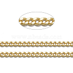 Brass Twisted Chains, Curb Chains, Diamond Cut, Soldered, Faceted, with Spool, Oval, Lead Free & Nickel Free & Cadmium Free, Golden, 1.5x1x0.35mm, about 301.83 Feet(92m)/roll(CHC-S109-G)