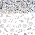 3Bags Paper Laser Disco Confetti, Party Decoration, Silver, 17~28x13~25x0.3mm(DIY-CP0013-90B)