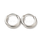 Tarnish Resistant 201 Stainless Steel Huggie Hoop Earrings, with 304 Stainless Steel Pins, Stainless Steel Color, 12 Gauge, 12x2mm, Pin: 0.8mm(STAS-H164-02P)