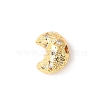 Brass Micro Pave Cubic Zirconia Beads, Golden, Clear, Moon, 8x6.5x4mm, Hole: 1.3mm(KK-D262-06G-02)
