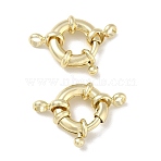 Brass Spring Ring Clasps, Real 18K Gold Plated, 15x5.5mm, Hole: 3mm(KK-CBAD851-02G-02)
