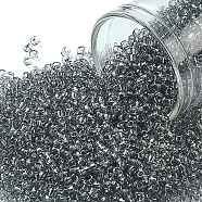 TOHO Round Seed Beads, Japanese Seed Beads, (9) Transparent Black Diamond, 11/0, 2.2mm, Hole: 0.8mm, about 1110pcs/10g(X-SEED-TR11-0009)