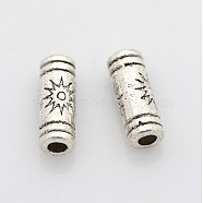 Tibetan Silver Tube Beads, Lead Free & Nickel Free & Cadmium Free, Tube, Antique Silver, 9.5x3.5mm, Hole: 1.5mm.(LF0614Y-NF)