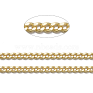 Brass Twisted Chains, Curb Chains, Diamond Cut, Soldered, Faceted, with Spool, Oval, Lead Free & Nickel Free & Cadmium Free, Golden, 1.5x1x0.35mm, about 301.83 Feet(92m)/roll(CHC-S109-G)