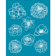 Silk Screen Printing Stencil, for Painting on Wood, DIY Decoration T-Shirt Fabric, Flower, 100x127mm(DIY-WH0341-378)
