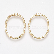 Brass Open Back Bezel Pendants, For DIY UV Resin, Epoxy Resin, Pressed Flower Jewelry, Oval, Nickel Free, Real 18K Gold Plated, 27x20x1.5mm, Hole: 1x3mm(KK-S350-404)