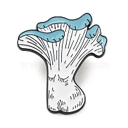 Mushroom Elf Enamel Pins, Black Alloy Brooches for Backpack Clothes, Sky Blue, 30.5x27x1.5mm(JEWB-P021-C04)