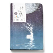 A5 Luminous Paper Notebooks, Rectangle Glow in the Dark Notebook, with Color Printing Inner Page & Rope Bookmarks, for Diary, Notes and Alumni Book, Midsummer Night, Deer Pattern, 188x128x20mm, about 128 sheets/book(SCRA-PW0004-053A)