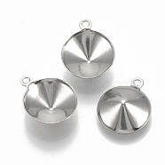 201 Stainless Steel Pendant Rhinestone Settings, Cone, Stainless Steel Color, Fit for 8mm rhinestone, 11x8.5x3mm, Hole: 1mm(STAS-S057-41A)