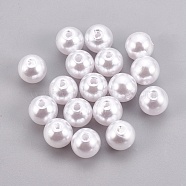 ABS Plastic Imitation Pearl Beads, Round, White, 9.5~10mm, Hole: 2.3mm(X-KY-G009-10mm-03)