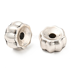 Rack Plating Eco-Friendly Brass Beads, Cadmium Free & Lead Free, Rondelle, Antique Silver, 7~7.5x4mm, Hole: 1.8mm(KK-M258-04AS)