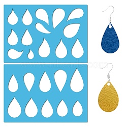 Acrylic Earring Handwork Template, Card Leather Cutting Stencils, Deep Sky Blue, Teardrop, 130x90x2mm, 2pcs/set(DIY-WH0359-084)