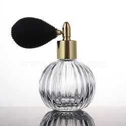 Round Glass Sample Perfume Spray Bottles with Gas Bags, Travel Fine Mist Atomizer, Refillable Bottle, Random Color, 6.7x10.6cm, Capacity: 50ml(1.69fl. oz)(PW-WG74493-04)