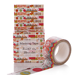 DIY Scrapbook Decorative Paper Tapes, Adhesive Tapes, Flower, Colorful, 20mm(DIY-G003-Z-09)