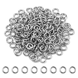 304 Stainless Steel Jump Rings, Open Jump Rings, Round Ring, Stainless Steel Color, 4x0.8mm, 20 Gauge, Inner Diameter: 2.4mm(STAS-YW0001-61A)