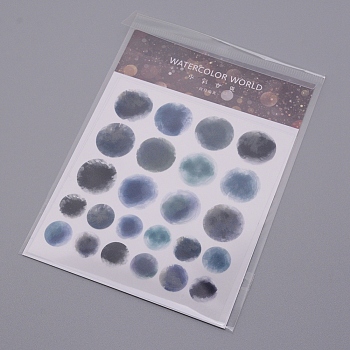 Waterproof PVC Creative Sticker, Water Color Polka Dot Pattern, Dark Blue, 16x10x0.5cm, 2pcs/bag