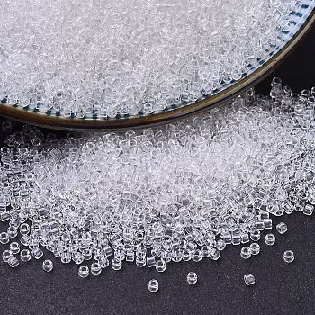 MIYUKI Delica Beads Small, Cylinder, Japanese Seed Beads, 15/0, (DBS0141) Crystal, 1.1x1.3mm, Hole: 0.7mm, about 3500pcs/10g