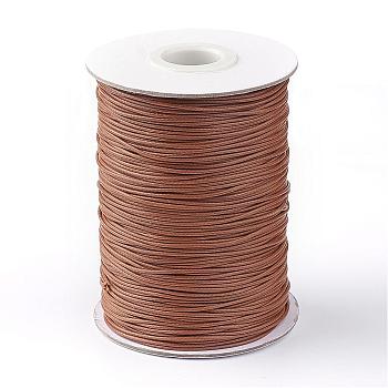 Korean Waxed Polyester Cord, Saddle Brown, 1mm, about 85yards/roll