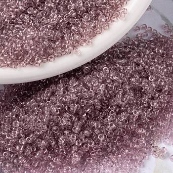 MIYUKI Round Rocailles Beads, Japanese Seed Beads, (RR142L) Transparent Light Amethyst, 15/0, 1.5mm, Hole: 0.7mm, about 250000pcs/pound