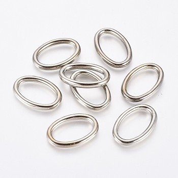 CCB Plastic Linking Rings, Oval, Gunmetal, 26x18x3mm, Inner Diameter: 11.5x20mm