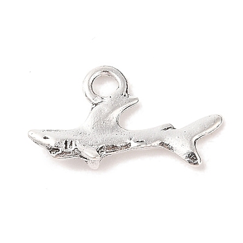 Tibetan Style Zinc Alloy Pendants, Shark Shape, Lead Free & Cadmium Free, Antique Silver, 13x24.8x5mm, Hole: 2.5mm, about 400pcs/500g