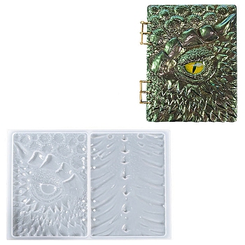 Dragon Eye DIY Binder Notebook Cover Silicone Molds, Resin Casting Molds, White, 339x228x11mm