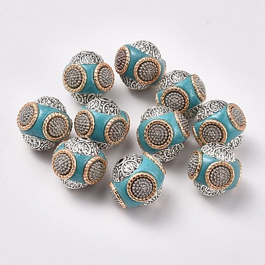 14mm Turquoise Round Polymer Clay Beads