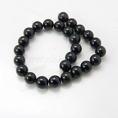 Synthetic Black Stone Beads Strands(G-G088-12mm)-2