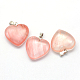 Heart Cherry Quartz Glass Pendants(X-G-Q438-09)-2