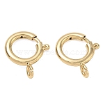 Brass Spring Ring Clasps, Cadmium Free & Lead Free, Rack Plating, Long-Lasting Plated, Real 18K Gold Plated, 16x13x4mm, Hole: 2mm(KK-CBA1AE8-05D-G)