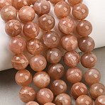 Natural Sunstone Beads Strands, Round, 10~10.5mm, Hole: 1mm, about 37pcs/strand, 15.16''(38.5cm)(G-G323-A01-10mm)