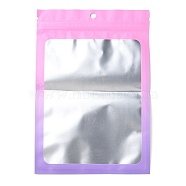 Gradient Laser Aluminum Foil Jewelry Packaging Zip Lock Bags, Top Self Seal Pouches, Rectangle, Hot Pink, 22x15x0.15cm, Unilateral Thickness: 3.5 Mil(0.09mm)(OPP-B004-01C)