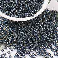 MIYUKI Round Rocailles Beads, Japanese Seed Beads, 8/0, (RR2426) Silverlined Montana, 3mm, Hole: 1mm, about 422~455pcs/10g(X-SEED-G008-RR2426)