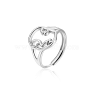 Elegant Stainless Steel Hollow Open Ring for Women Daily Wear(UU6227-2)