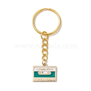 Alloy Enamel Keychain Pendant, Tape, Green, 6.8cm(KEYC-JKC00744-03)