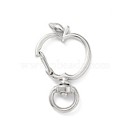 Apple Alloy Swivel Clasps, Long-Lasting Plated, Platinum, 38x23.5x6mm, Hole: 8.5x4.5mm(FIND-L012-02P)