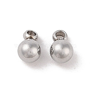 Non-Tarnish 304 Stainless Steel Charms, Round Charm, Stainless Steel Color, 5x3mm, Hole: 1mm(STAS-G336-04A-P)