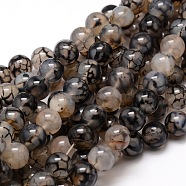Dyed Natural Agate Round Beads Strands, Gainsboro, 14mm, Hole: 1mm, about 28pcs/strand, 14.9 inch(G-E321A-14mm-04)