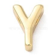 Rack Plating Brass Slide Charms, Cadmium Free & Lead Free, Real 18K Gold Plated, Letter, Letter Y, 8x5.5x3.5mm, Hole: 1.4mm(KK-M254-15G-Y)