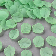 Transparent Frosted Acrylic Pendants, Petaline, Light Green, 16x14.5x3mm, Hole: 1.6mm(MACR-S371-02A-733)